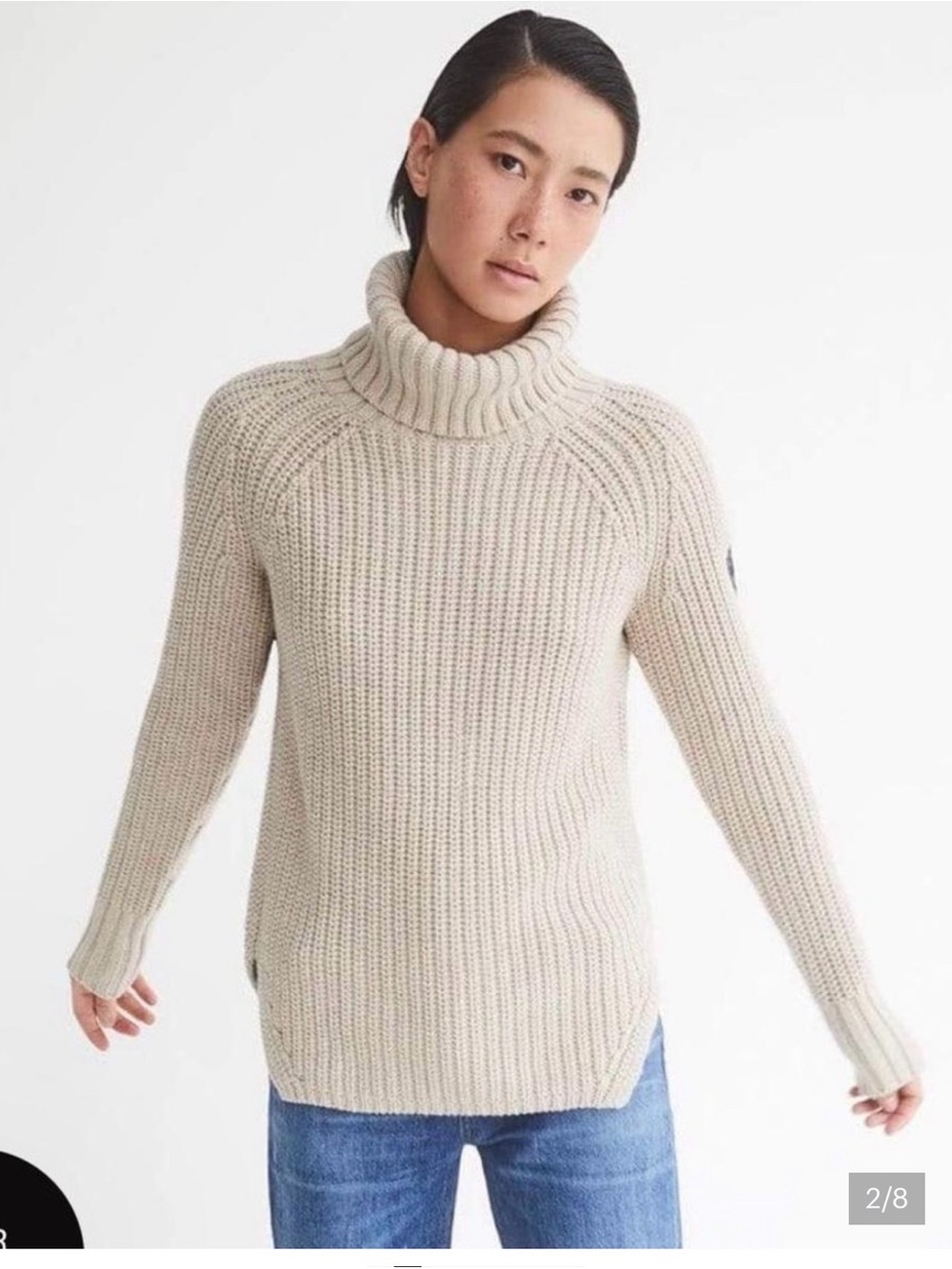 Alp N Rock Cream Ribbed Turtleneck Sweater